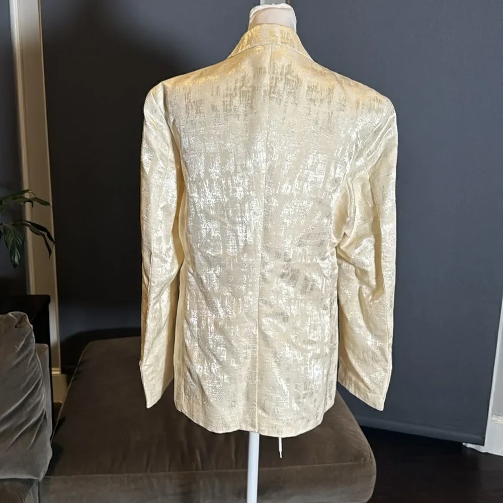 Men’s Slim Fit Beige Dress Suit Jacket Blazer Formal Notched Lapels Size 36 NWT
